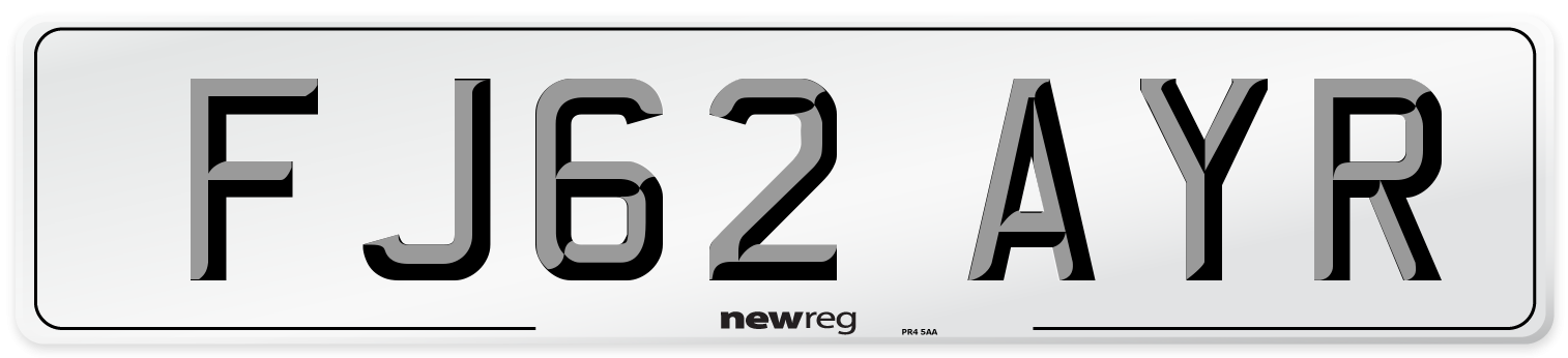 FJ62 AYR Number Plate from New Reg